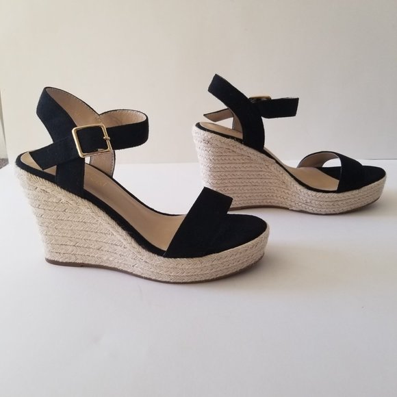 Vicki Vicki Black Platform Espadrille Wedge Sandals  size 7.5  NWOT - Picture 11 of 12